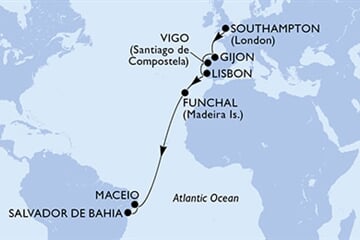 MSC Meraviglia - Velká Británie, Španělsko, Portugalsko, Brazílie (ze Southamptonu)