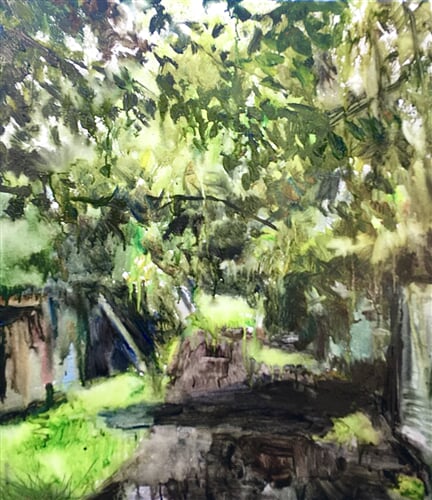 Alej, 2024, akryl na plátně, 80 x 90 c,