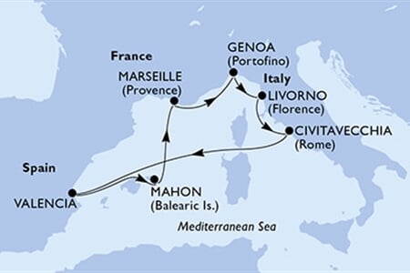 MSC Sinfonia - Itálie, Španělsko, Francie (z Janova)