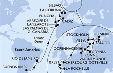 MSC Splendida - Argentina, Brazílie, Španělsko, Portugalsko, Francie, ... (Buenos Aires)