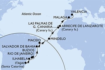 MSC MUSICA - Brazília, Zöld-Fok, Spanyolország (az Itajai-ből)