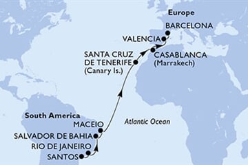 MSC DIVINA - Brazílie, Španělsko, Maroko (Santos)