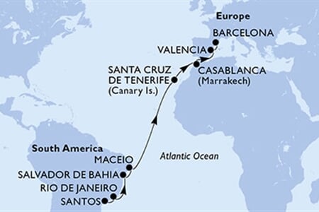 MSC DIVINA - Brazílie, Španělsko, Maroko (Santos)