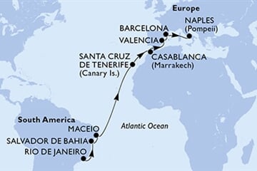 MSC DIVINA - Brazílie, Španělsko, Maroko, Itálie (z Rio de Janeira)