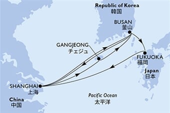 MSC Bellissima - Čína, Jižní Korea, Japonsko (ze Šanghaje)