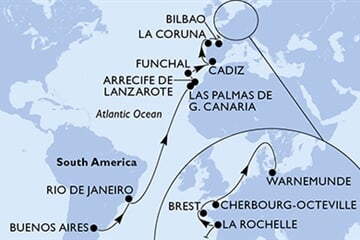 MSC Splendida - Argentina, Brazílie, Španělsko, Portugalsko, Francie, ... (Buenos Aires)