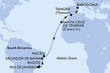 MSC Virtuosa - Brazílie, Španělsko, Maroko (z Rio de Janeira)