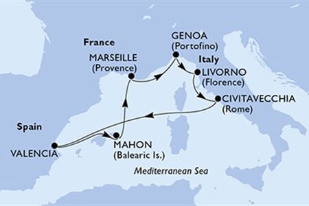 MSC SINFONIA - Francie, Itálie, Španělsko (z Marseille)