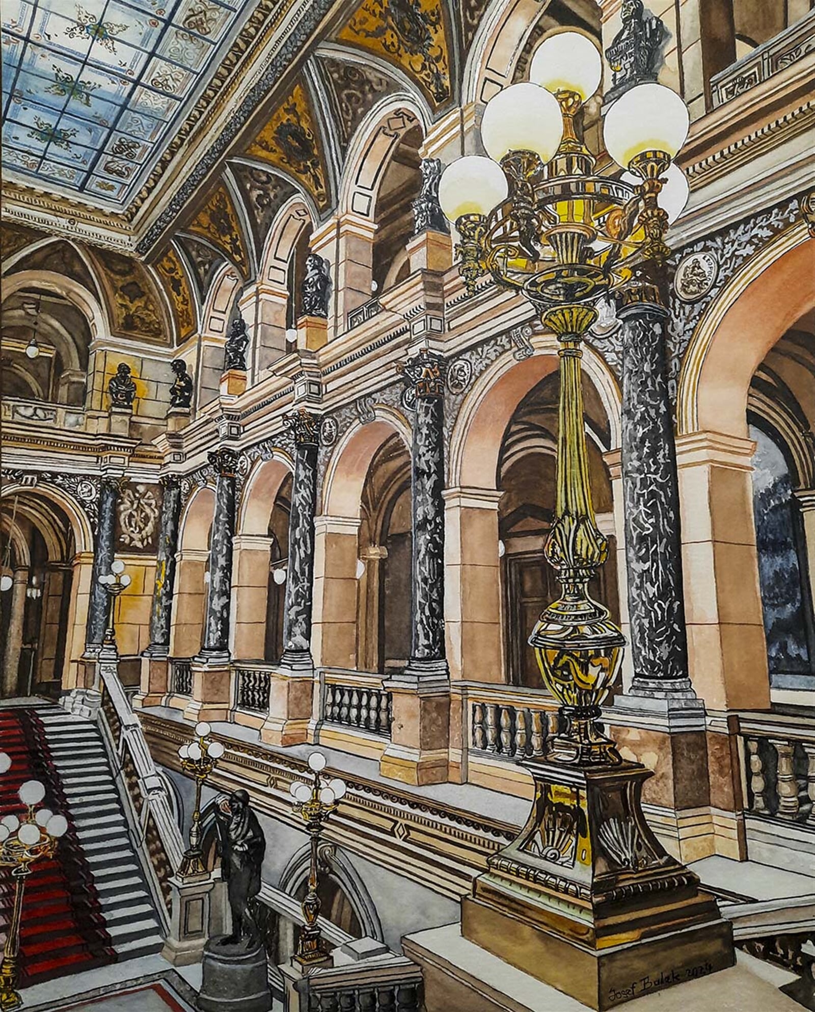 Josef Balek: Národní muzeum, 50 × 40 cm