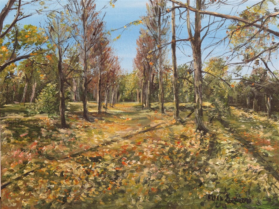 Erika Řezníčková – Podzimní alej v Hrušovanech nad Jevišovkou 01 (50×40 cm)