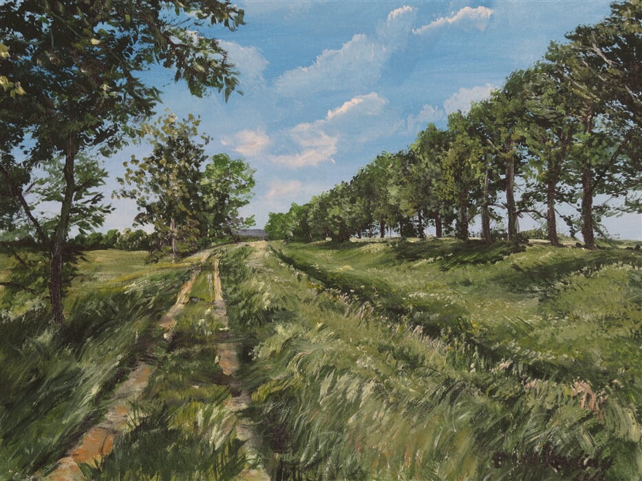Erika Řezníčková – Letní cesta kolem řeky Jevišovky (50×40 cm)