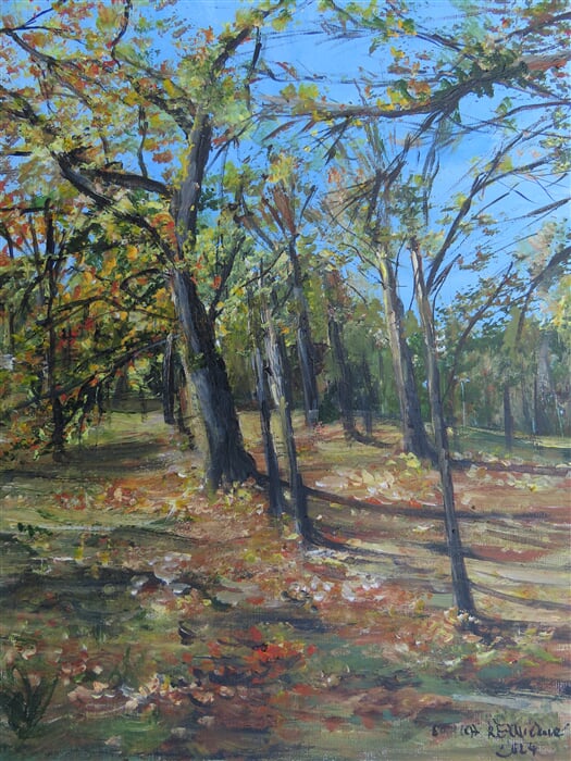 Erika Řezníčková – Podzimní park v Hrušovanech nad Jevišovkou (30×40 cm)