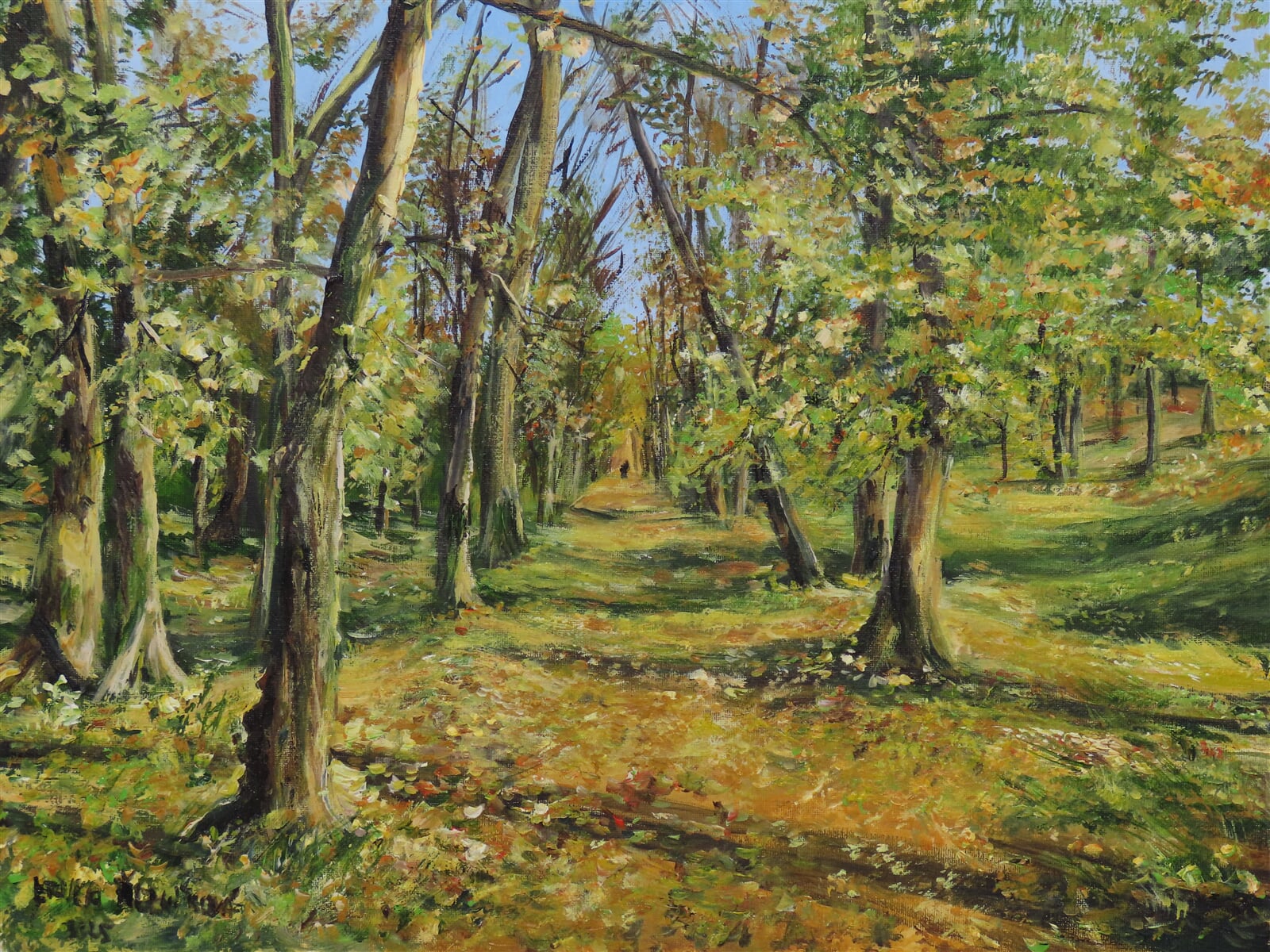 Erika Řezníčková: Podzimní park v Hrušovanech nad Jevišovkou, 40 × 50 cm