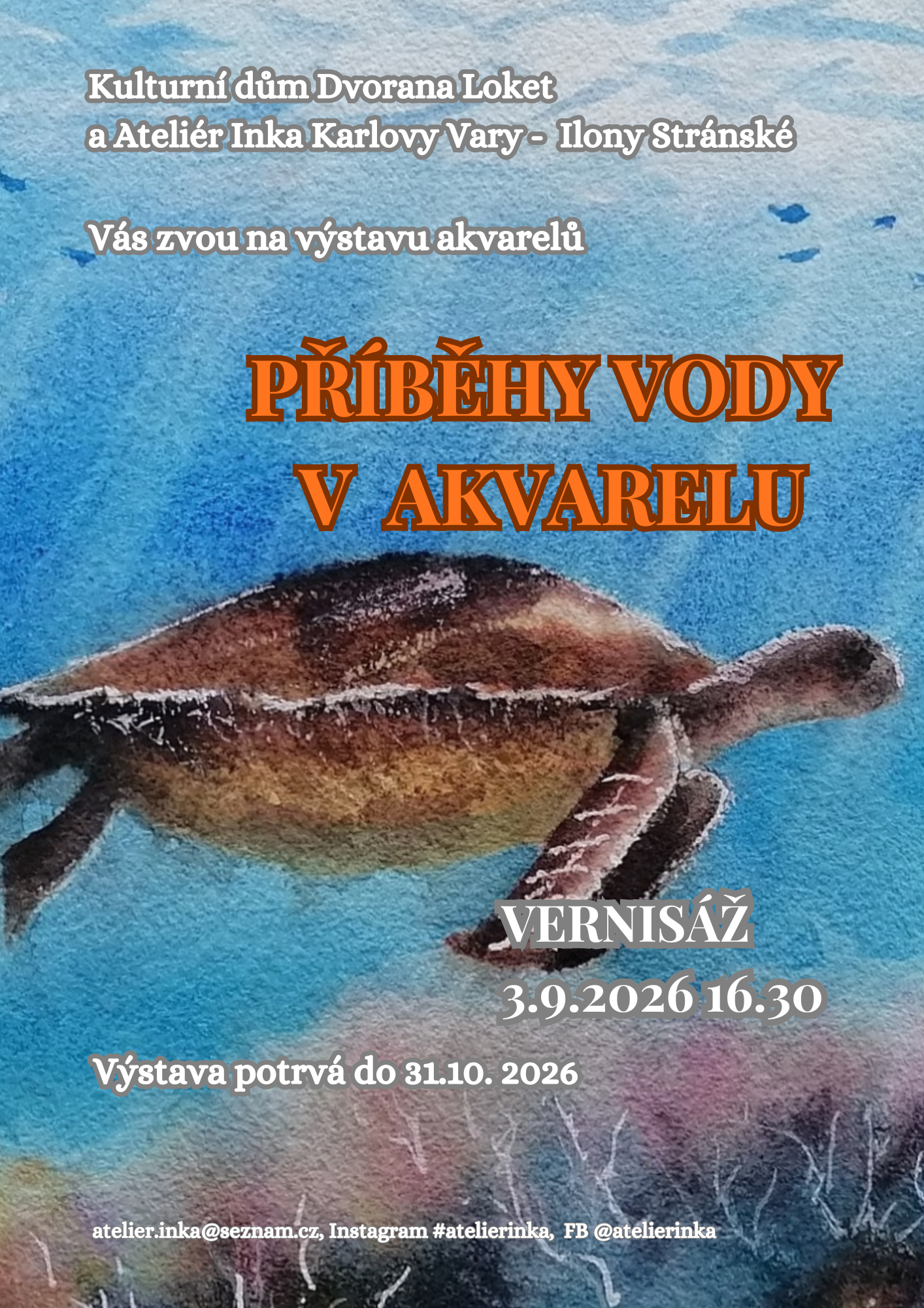 Plakát výstavy Ilona Stránská – Příběh vody v akvarelu