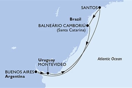 MSC MERAVIGLIA - Argentina, Uruguay, Brazílie (Buenos Aires)