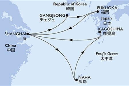 MSC Bellissima - Čína, Jižní Korea, Japonsko (ze Šanghaje)