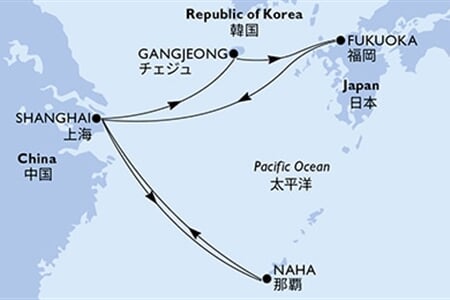MSC Bellissima - Čína, Jižní Korea, Japonsko (ze Šanghaje)