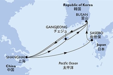 MSC Bellissima - Čína, Japonsko, Jižní Korea (ze Šanghaje)