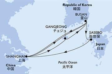MSC BELLISSIMA - Čína, Jižní Korea, Japonsko (ze Šanghaje)