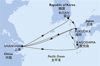 MSC Bellissima - Čína, Japonsko, Jižní Korea (ze Šanghaje)