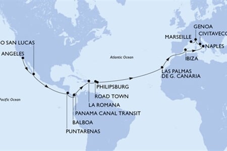 MSC Magnifica - USA, Mexiko, Kostarika, Panama, Dominikán.rep., ... (Los Angeles)