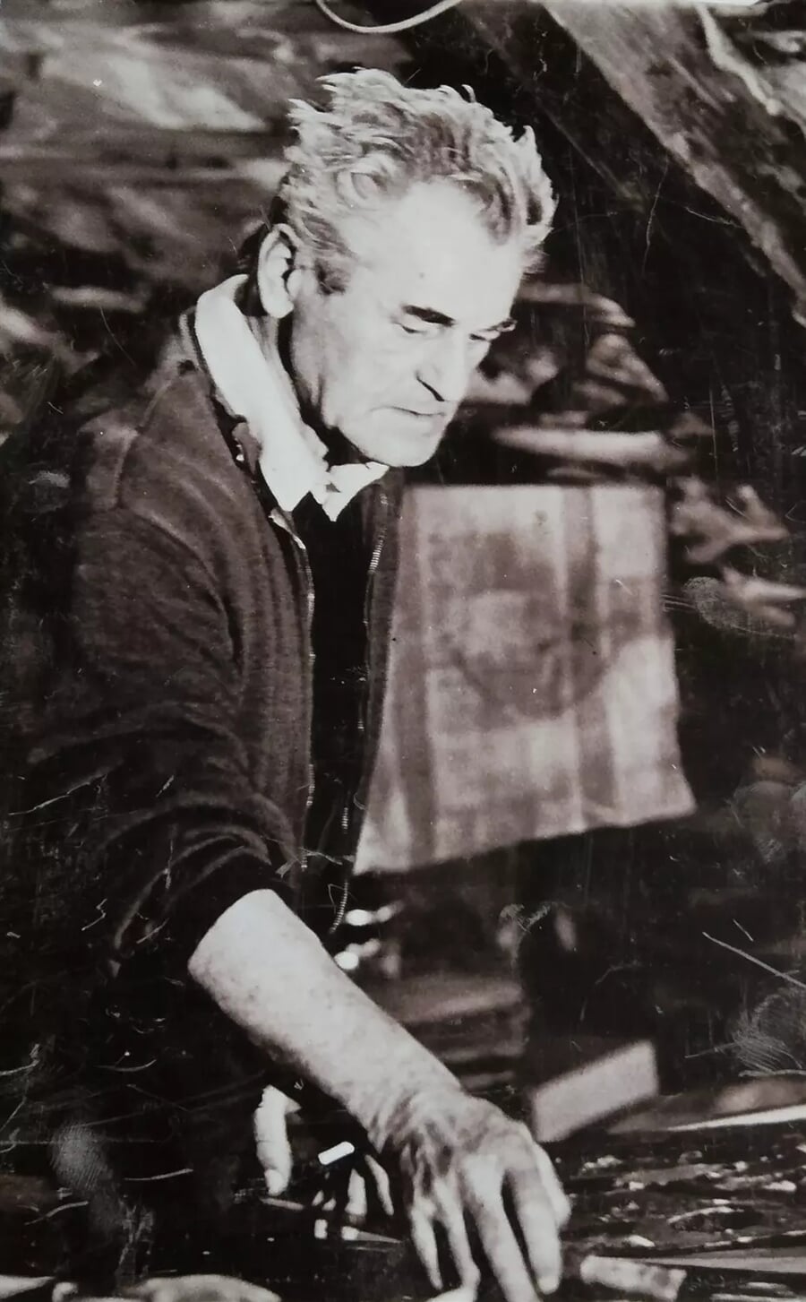 Antonín Šustr při práci