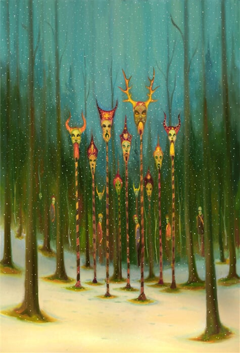 Jaroslav Valečka, Hlavy, 2022, 170 x 115 cm, olej na plátně