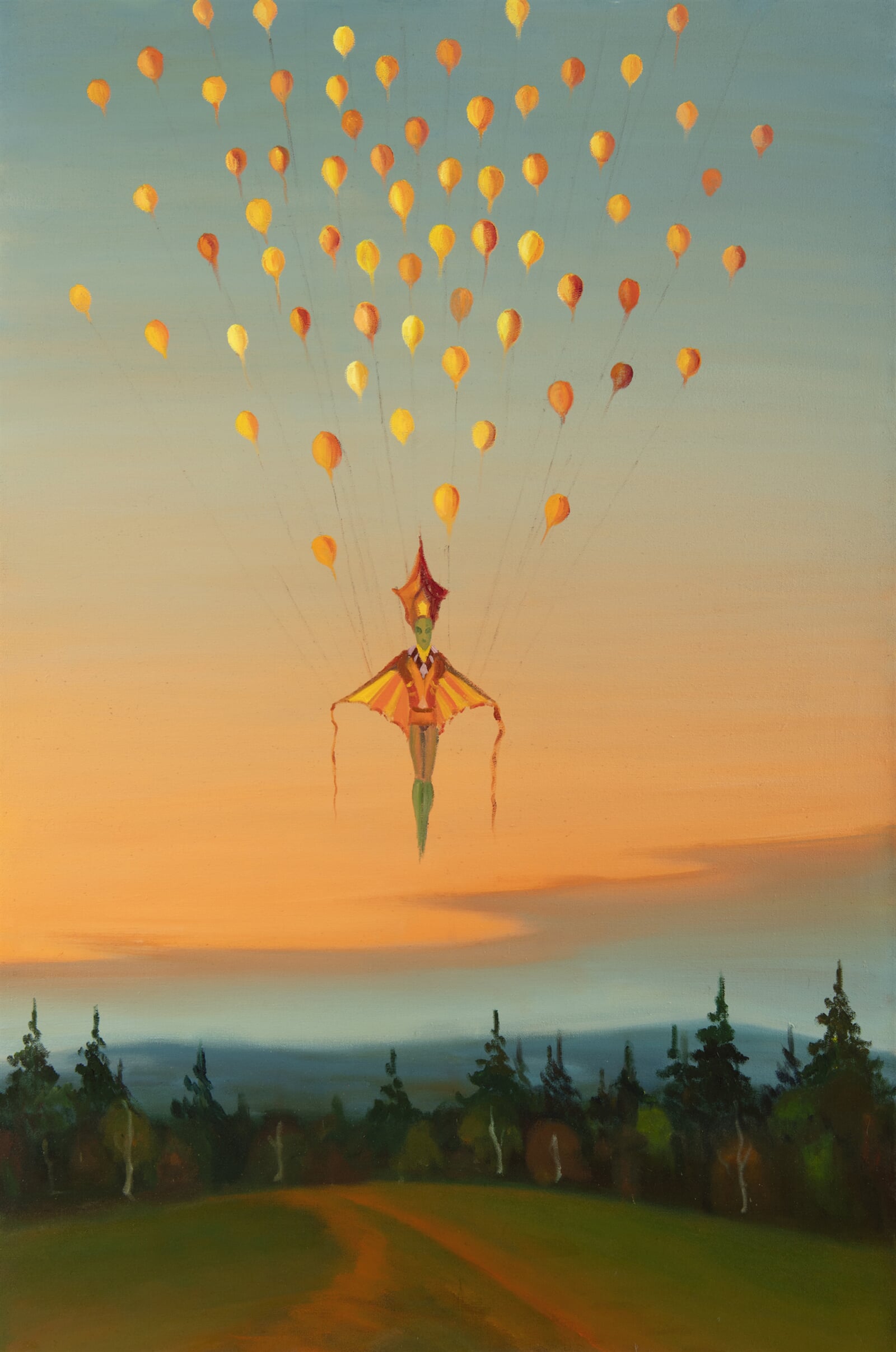 Jaroslav Valečka: Nad lesem, 150 × 100 cm