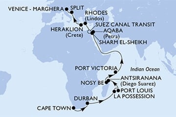 MSC Armonia - Jihoafrická r., Réunion, Mauritius, Madagaskar, Seychely, ... (Kapské město)