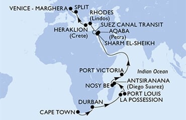 MSC Armonia - Jihoafrická r., Réunion, Mauritius, Madagaskar, Seychely, ... (Kapské město)