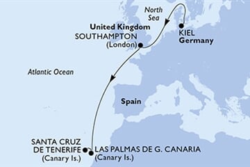 MSC EURIBIA - Německo, Velká Británie, Španělsko (z Kielu)