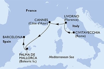 MSC FANTASIA - Olaszország, Franciaország, Spanyolország (a Civitavecchia-ből)