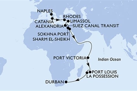 MSC Sinfonia - Itálie, Řecko, Kypr, Egypt, Seychely, ... (Neapol)