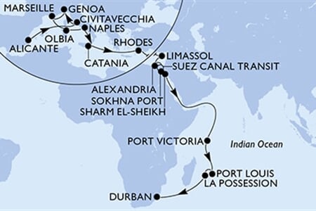 MSC SINFONIA - Spanyolország, Olaszország, Franciaország, Görögország, Ciprus, ... (az Alicante-ből)