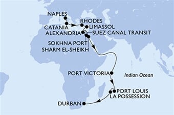 MSC Sinfonia - Itálie, Řecko, Kypr, Egypt, Seychely, ... (Neapol)