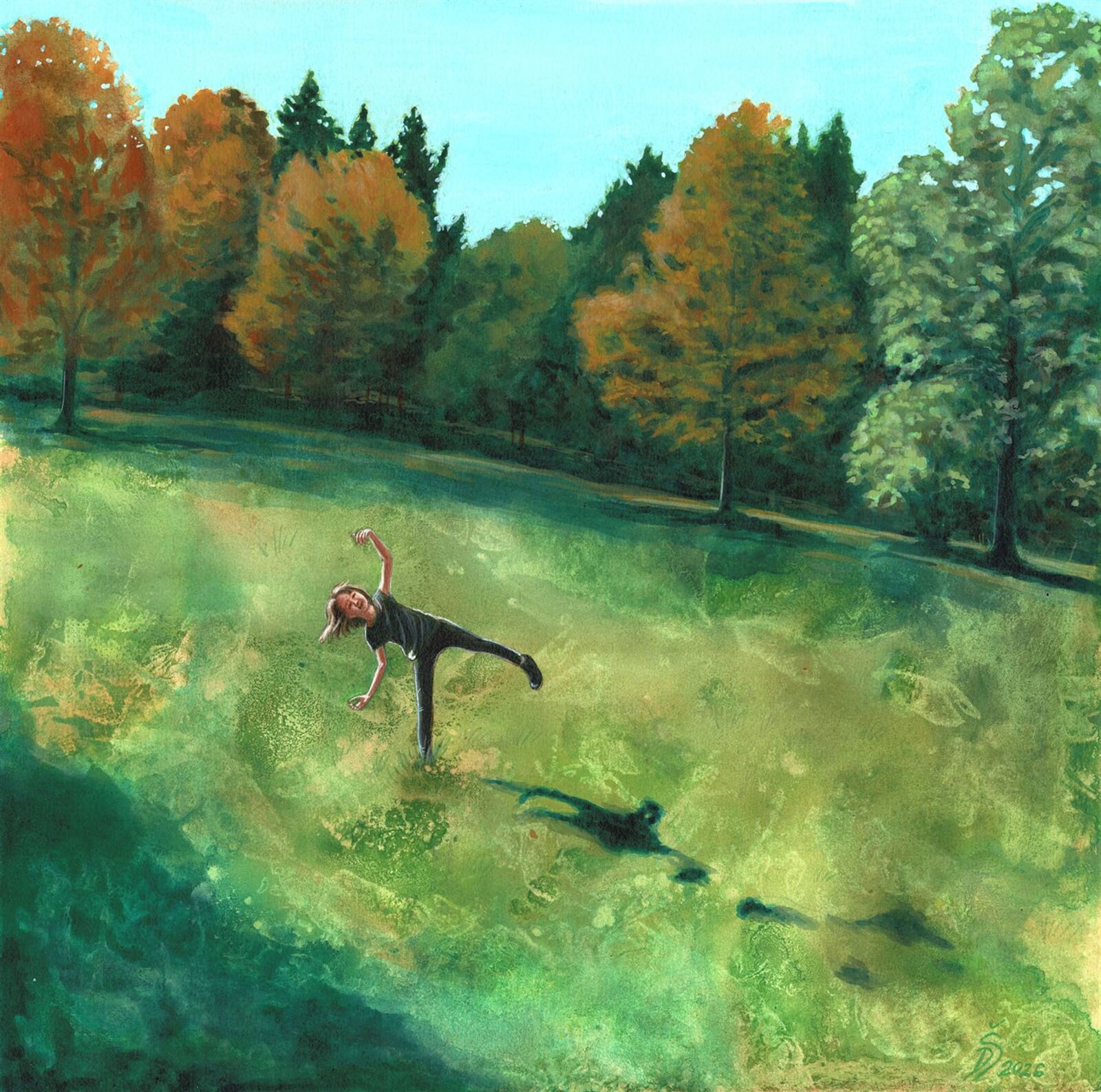 Daniela Štichová: Tanec na Čiháku, 30 × 30 cm
