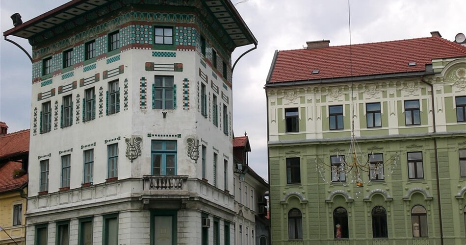Slovinsko, Lublaň, náměstí, secesní dům