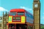 Velká Británie - Anglie - Londýn, typický patrový autobus a Big Ben