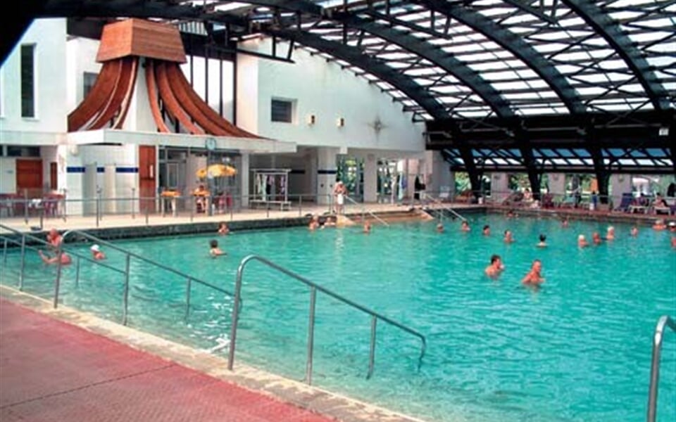 Maďarsko - Harkány - termální lázně, areál obsahuje otevřené i kryté bazény s termální vodou, perličkové koupele, saunu, odpočívárnu