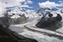 Švýcarsko - Gornergrat - ledovcový splaz poblíž konečné stanice ozubené železnice ze Zermattu, 3089 m nad mořem