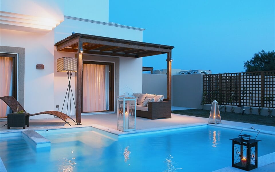 Řecko, Rhodos, Lardos, Hotel Lindian Village, River Passage - suita s privátním bazénem