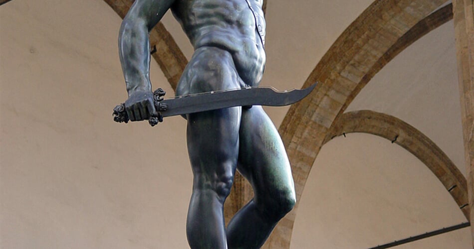 Florencie - Statue of Perseus slaying Medusa - Loggia_ del Lanzi (Piazza della Signoria, Firenze, 