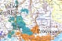 Francie - mapka vinařské oblasti Provence a údolí Rhony