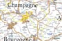 Francie - mapka vinařských krajů Champagne a Burgundsko