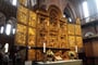 Dánsko - Domkirke, oltář s výjevy ze života Krista, pozlacený dub