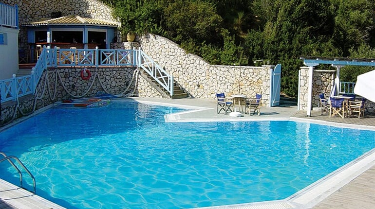 Aparthotel Kalypso - Lefkada: fotografie vybavení exteriérů a interiérů ubytování.