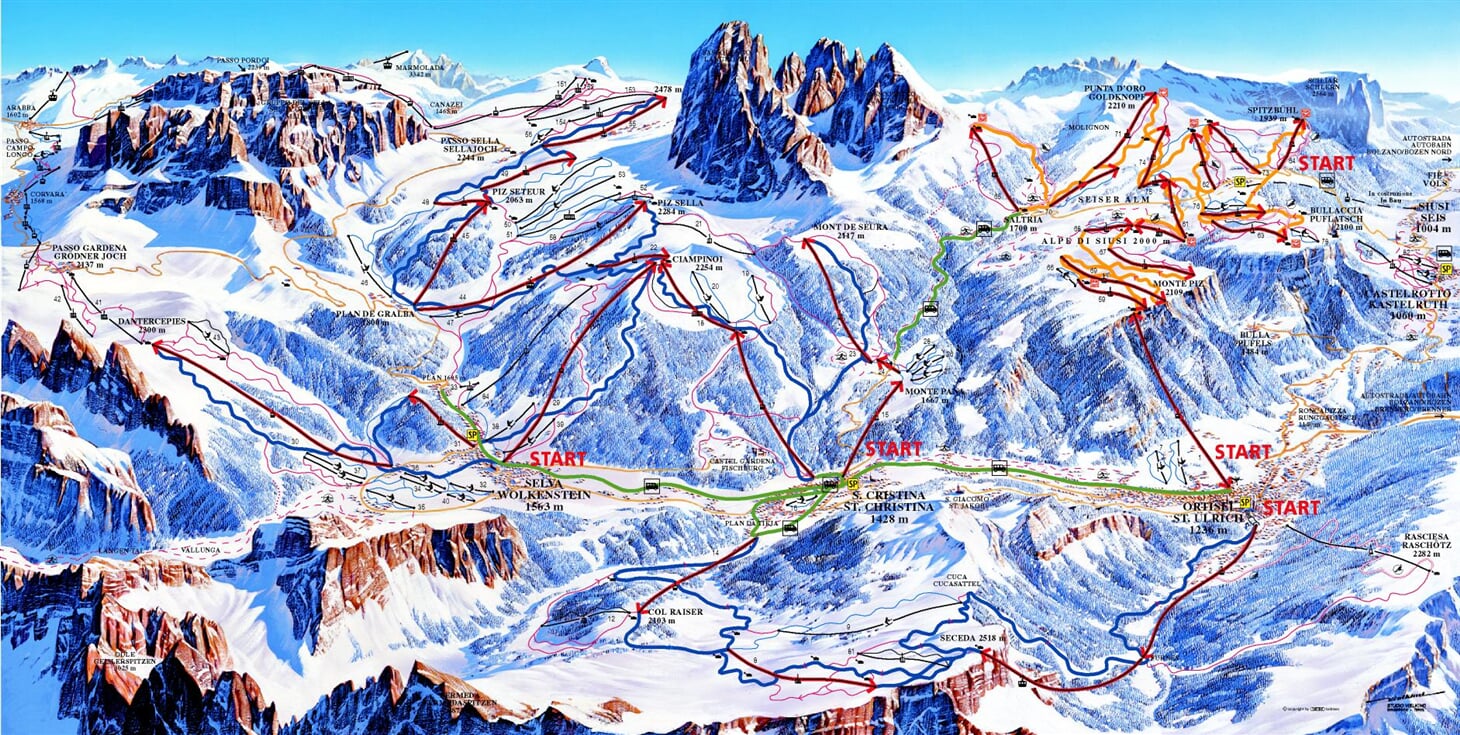 skimapa VAL GARDENA