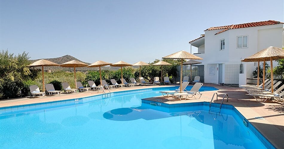 Hotel Elounda Krini: fotografie vybavení exteriérů a interiérů ubytování.