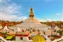 Západ slunce v Boudhanath Stupa Kathmandu