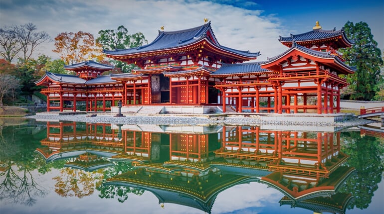 Japonsko - město Kjóto, budhistický chrám Byodo